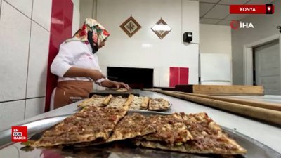 Konya'da etli ekmek kadın ustanın elinde lezzet buluyor