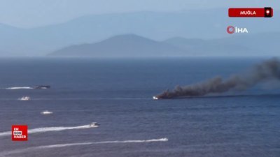 Muğla Bodrum'da lüks yat küle döndü