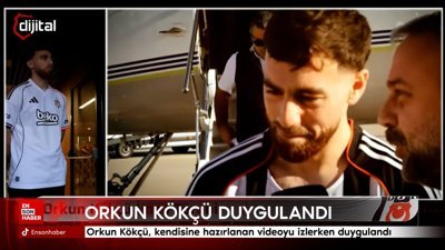 Orkun Kökçü, kendisine hazırlanan videoyu izlerken duygulandı