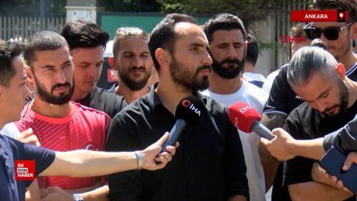 3’üncü Lig oyuncularından, Gençlik ve Spor Bakanlığı önünde basın açıklaması