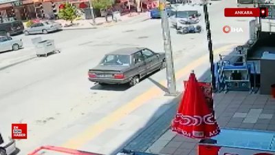 Ankara'da hafif ticari araç ile motosiklet kafa kafaya çarpıştı