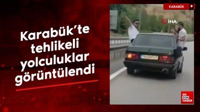 Karabük'te tehlikeli yolculuklar görüntülendi