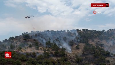 Adıyaman’da orman yangınına helikopterle müdahale edildi