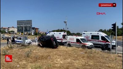 Çanakkale'de motosikletle otomobil çarpıştı