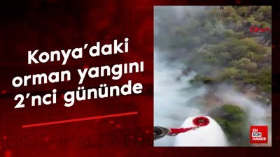 Konya'daki orman yangını 2'nci gününde