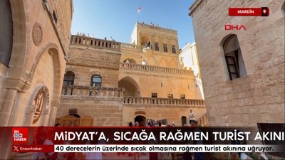Mardin'de sıcağa rağmen turist akını