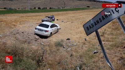 Nevşehir’de çarpışan otomobiller tarlaya uçtu