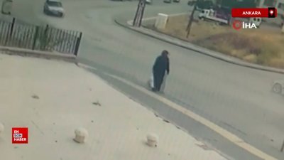 Ankara'da yaşlı kadın drift atan aracın altında kalmaktan son anda kurtuldu