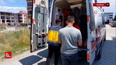 Samsun'da motosiklet ile hasta servisi minibüsü çarpıştı