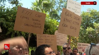 İzmir'de 20 gündür suları kesik olan mahalleden belediyeye tepki