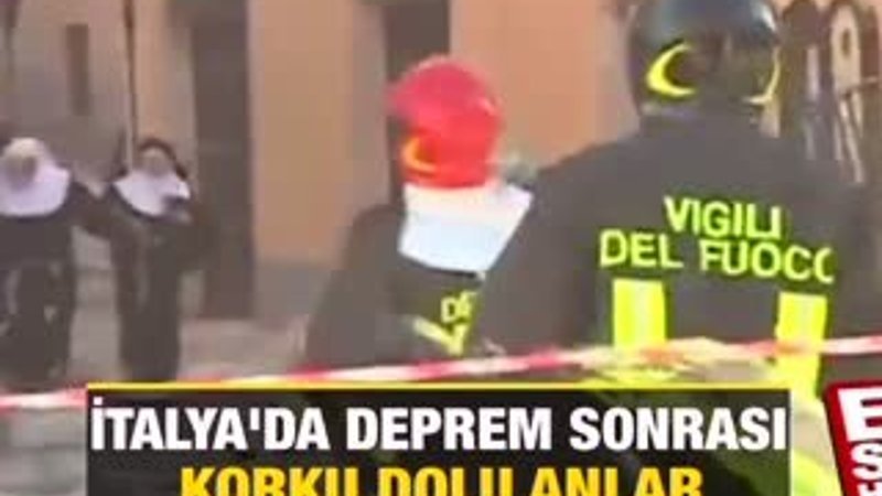 İtalya'da deprem sonrası korku dolu anlar
