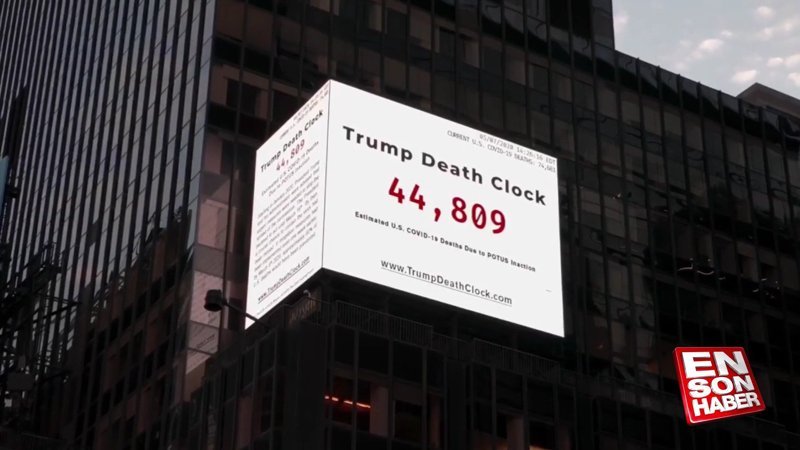 ABD'de korona ölümlerinden Trump'ı sorumlu tutan pano asıldı