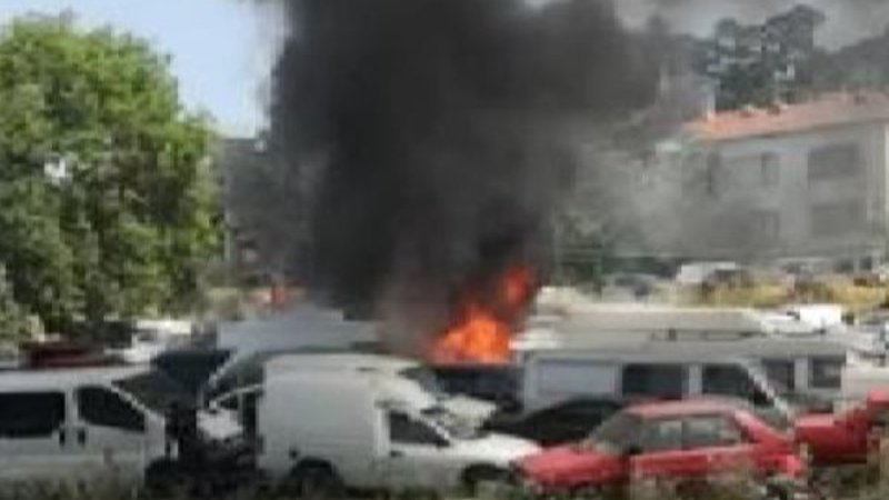 Kartal'da, Yediemin Otoparkı'nda yangın çıktı