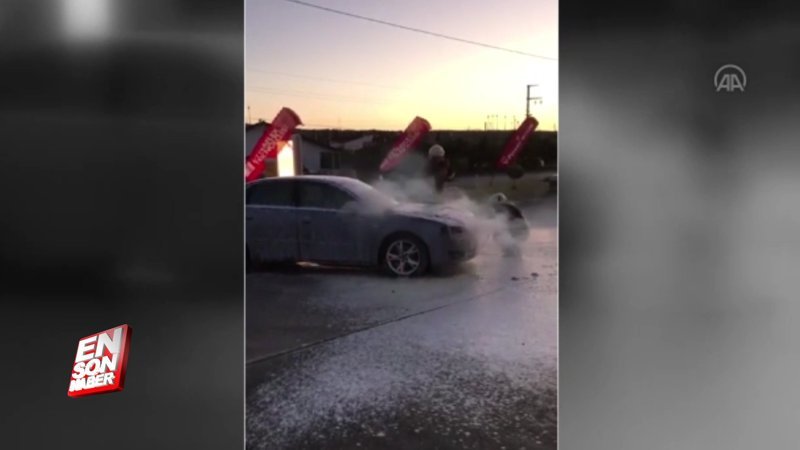 Muğla'da akaryakıt istasyonunda otomobil alev aldı