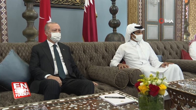 Erdoğan, Katar Emiri Şeyh Temim bin Hamed Al Sani ile görüştü 
