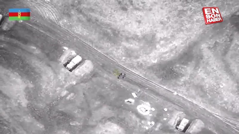 Azerbaycan Ordusu Ermenistan'a ait askeri araçları İHA'lar ile vurdu
