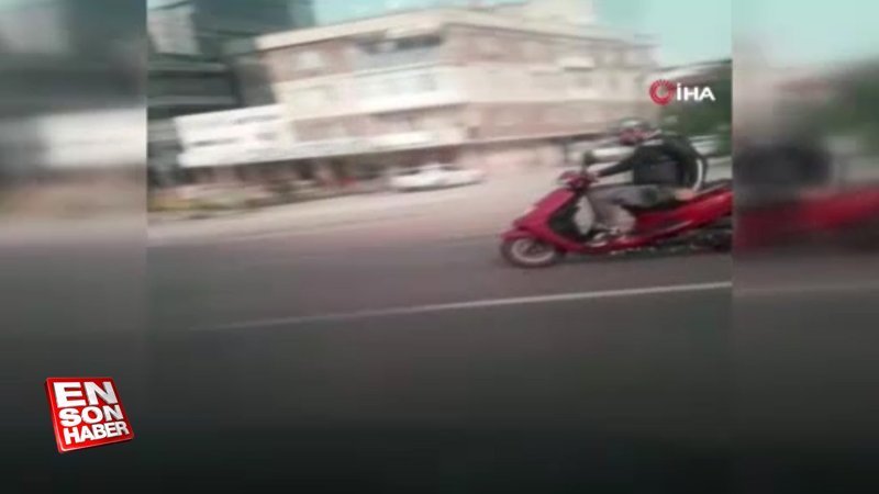 Bursa'da motosikletini kamçılayan adam