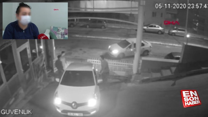 Pendik'te site sakininin güvenlik görevlisine saldırdığı anlar