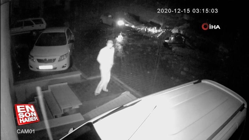 Kahramanmaraş’ta istinat duvarının çökme anı 