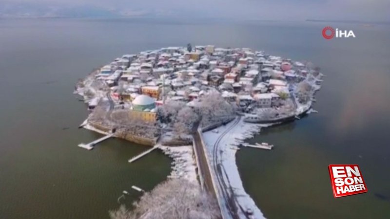 Bursa'da küçük Venedik karlar arasında böyle görüntülendi