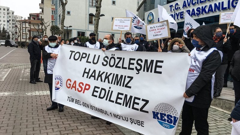 Avcılar Belediyesi çalışanlarından toplu sözleşme eylemi
