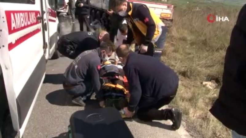 Hadımköy’de iki tır çarpıştı: 2 yaralı