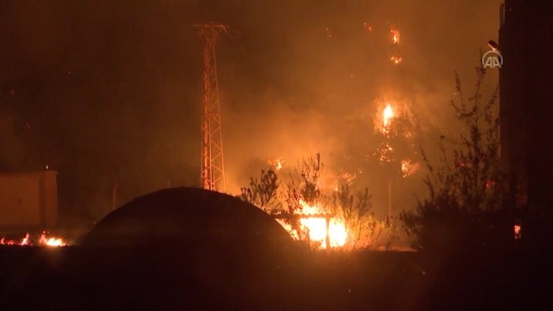 Milas'taki termik santrale sıçrayan yangın kontrol altına alındı