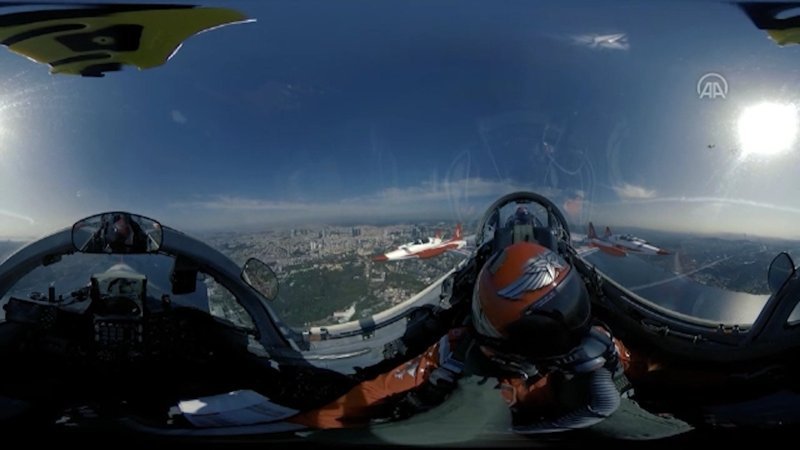 MSB, Türk Yıldızları'nın kokpitinden 360 derece çekilen görüntüleri paylaştı
