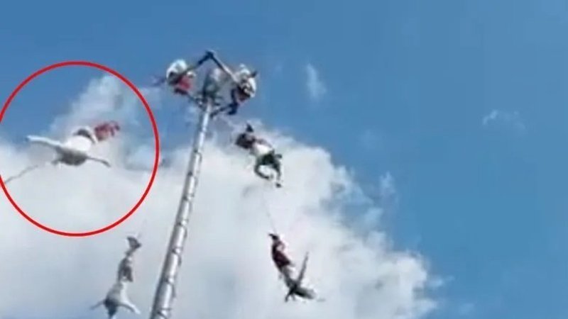 Meksika’da 20 metre yükseklikten yere çakıldı