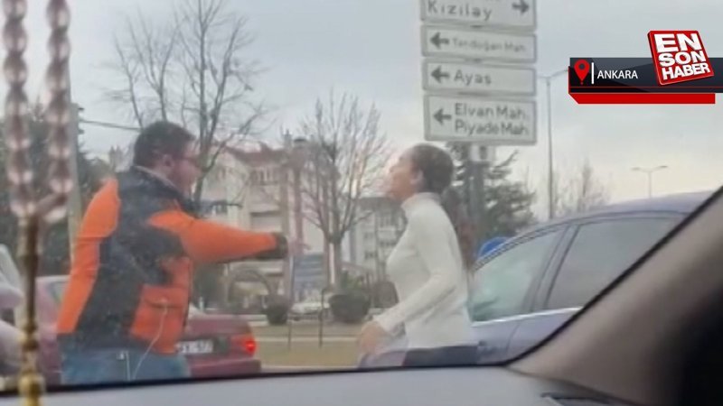 Ankara'da motokurye ile sürücünün kavgası
