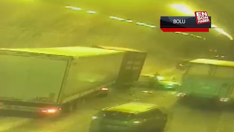 Bolu Dağı Tüneli'nde kaza anı