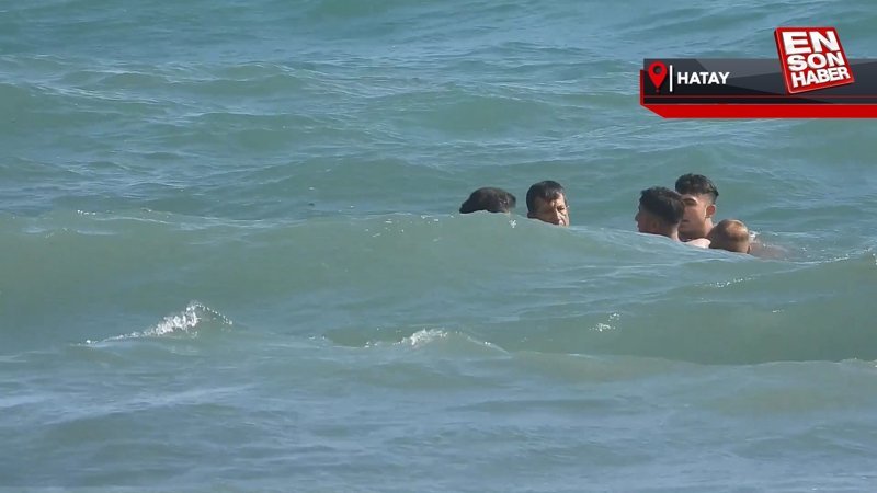 Hatay'da denize giren 6 kişi boğulma tehlikesi geçirdi