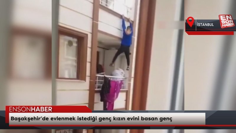 Başakşehir’de ev basan şahsın, balkondan kaçtığı anlar