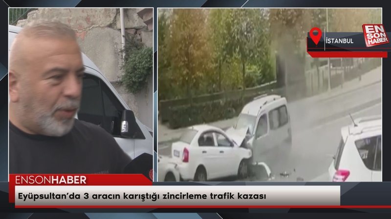 Eyüpsultan’da 3 aracın karıştığı zincirleme trafik kazası