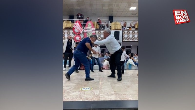 Düğünde güreş tuttular