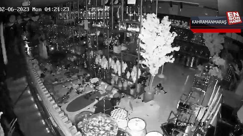 Gaziantep'te depremin şiddetini anlatan görüntü