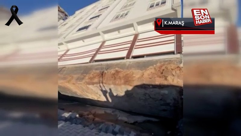 Kahramanmaraş'ta depremin etkisiyle yan yatan binanın camları bile kırılmadı