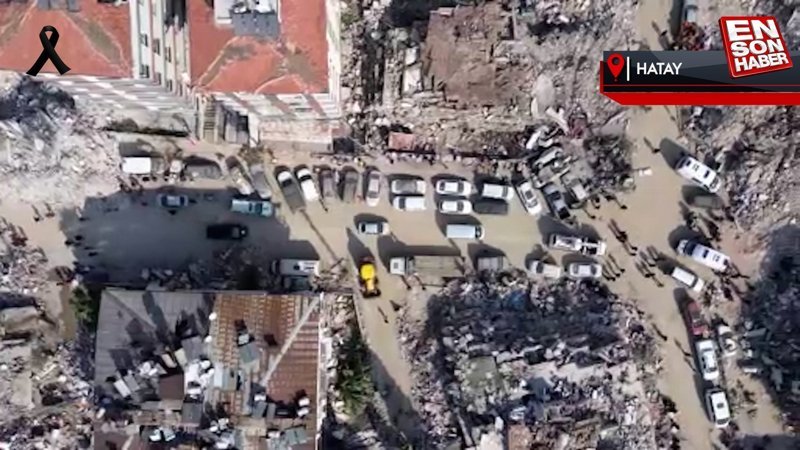 Depremin 6'ncı gününde Hatay’daki korkunç yıkım havadan görüntülendi