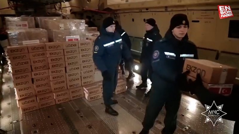Belarus, deprem bölgesine yardım malzemesi gönderdi