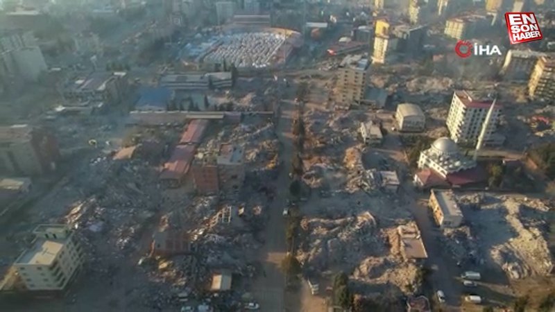 Depremin 10'ncu gününde Kahramanmaraş'a havadan bakış