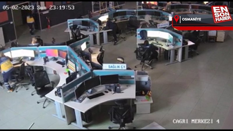 Osmaniye’deki 112 Acil Çağrı Merkezi’nde deprem anı