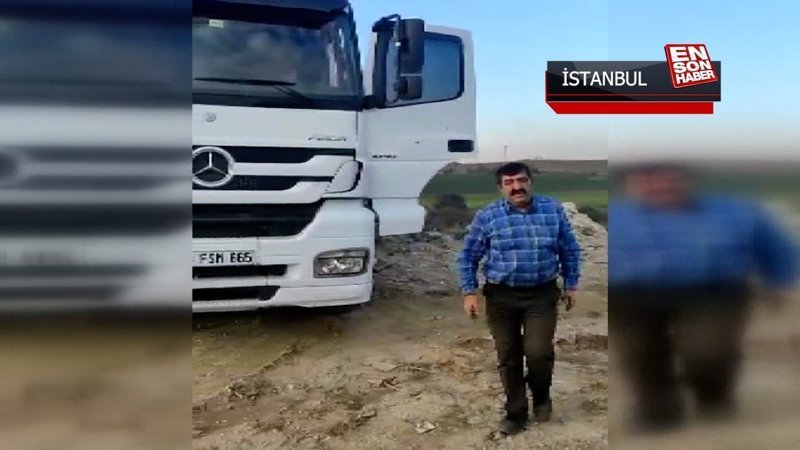 Araziye kaçak hafriyat döken şoför, kendisini uyaranları da tehdit etti