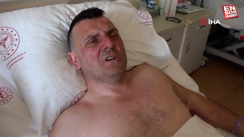 Hatay'da depremi yaralanmadan atlatan adam, asansörle eşya taşırken halat koptu