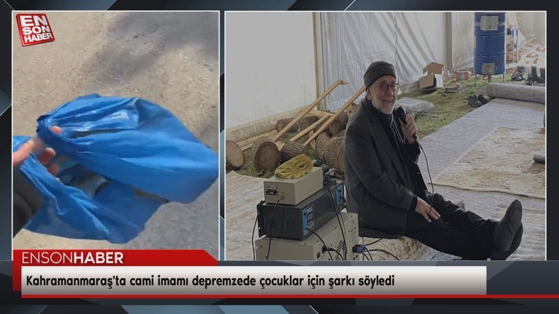 Kahramanmaraş'ta cami imamı depremzede çocuklar için şarkı söyledi