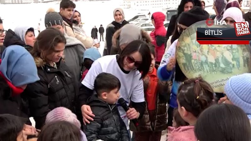 Depremzede çocuklar Bitlis’te kar keyfi yaşadı