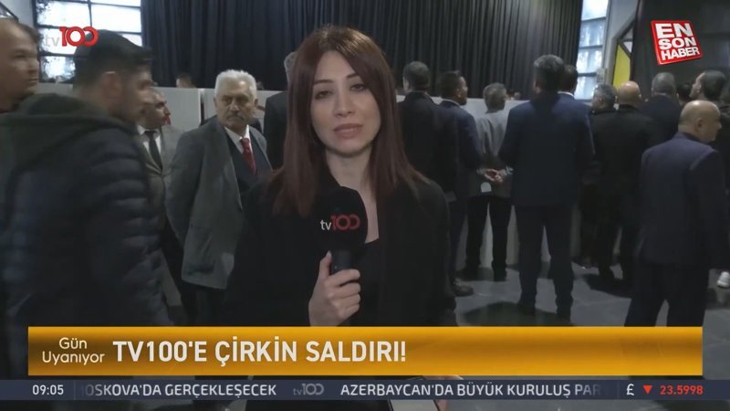 İYİ Parti'nin Ankara'daki temayül yoklamasında TV100 ekibine saldırı