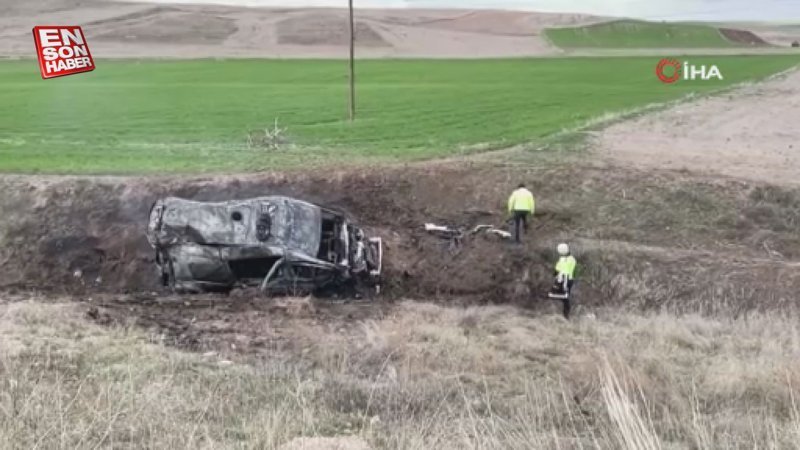 Kırıkkale'de kaza yapan ambulans küle döndü