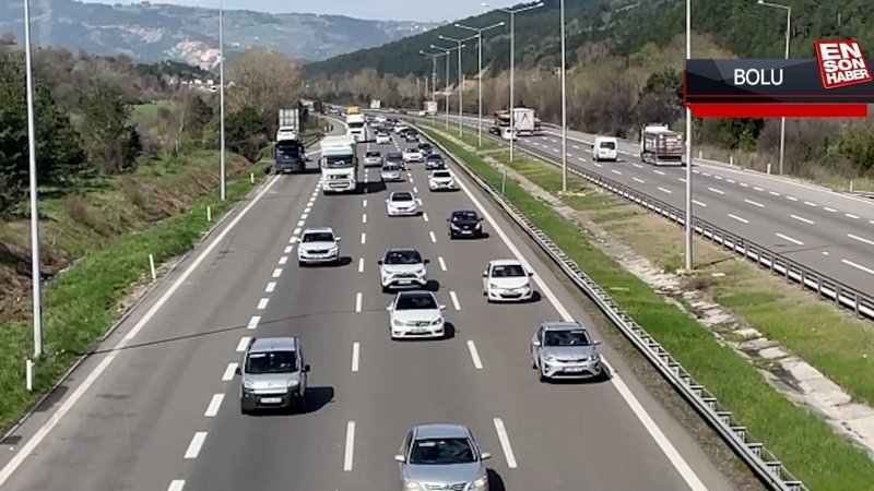 Bolu'da bayram trafiği yoğunluğu