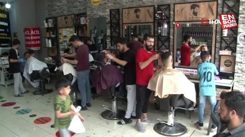 Berberlerde bayram namazına kadar sürecek mesai başladı