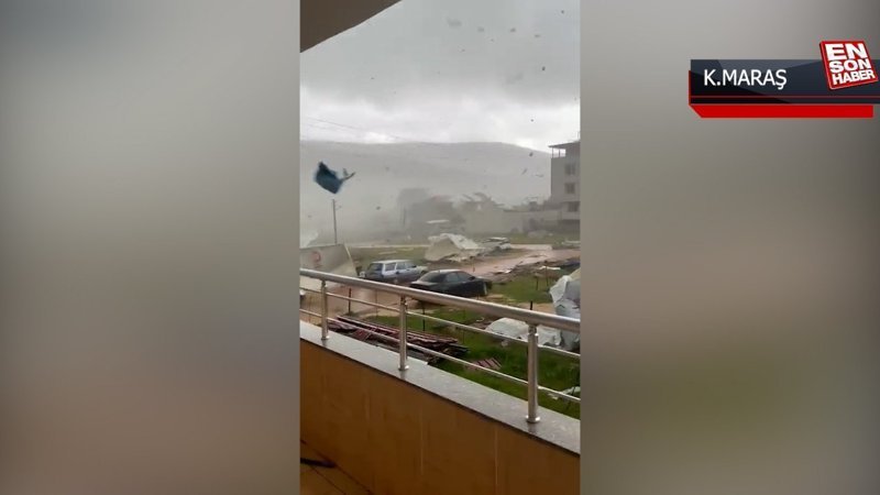 Kahramanmaraş Pazarcık'ta fırtına çıktı
